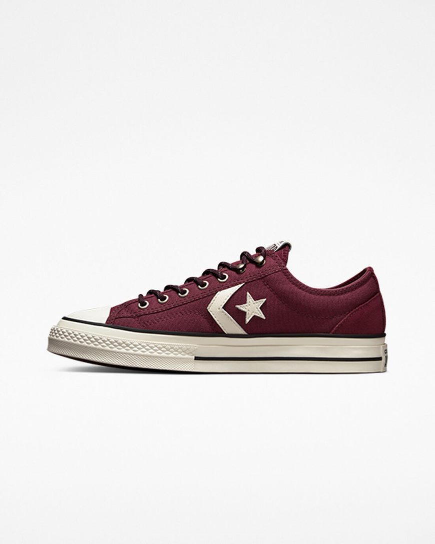 Tenis Converse Star Player 76 Retro Hike Cano Baixo Feminino Bordeaux Escuro Pretas | PT S0PT894